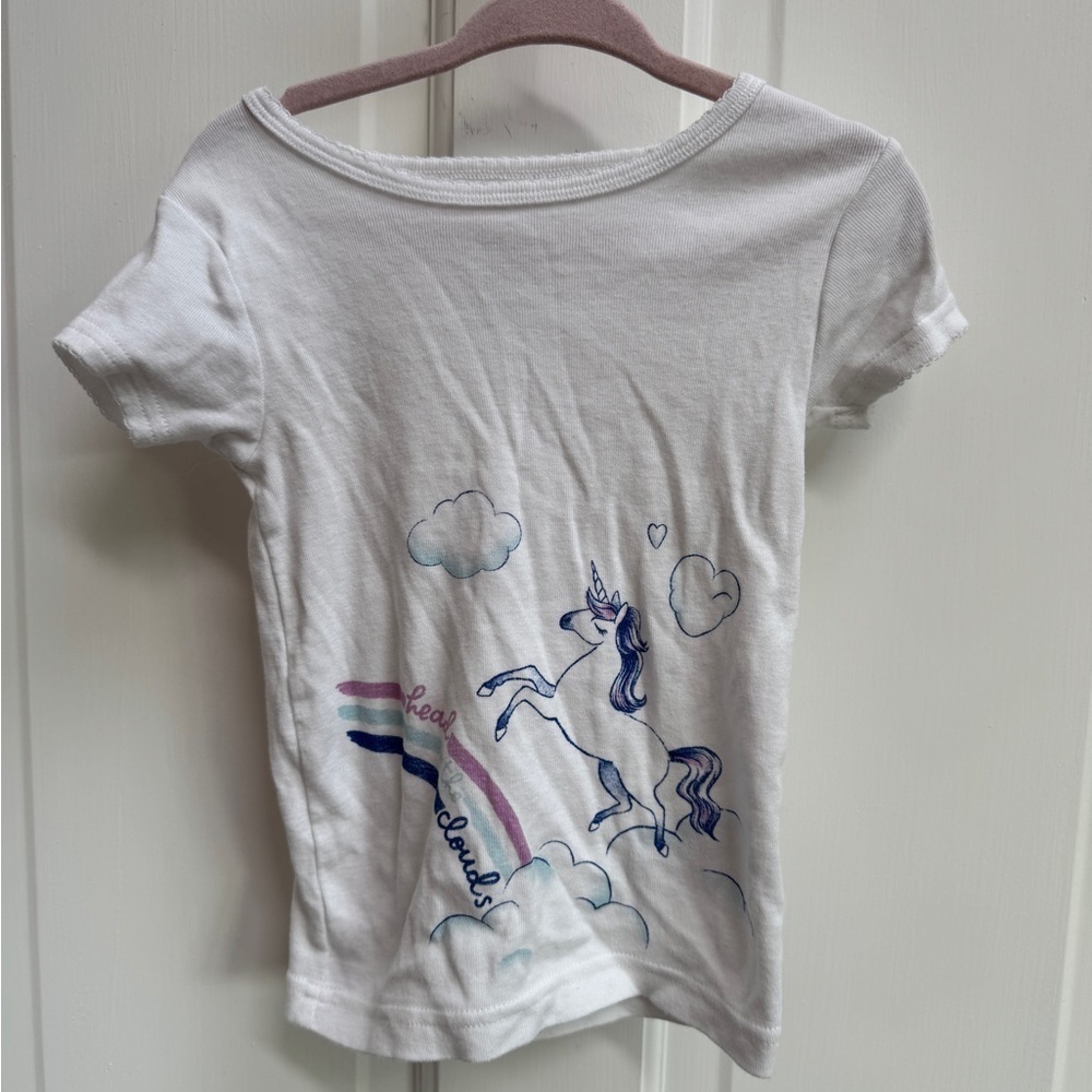 Carter's 3T Girls Head in the Clouds Unicorn Pajama Short Sleeve Top